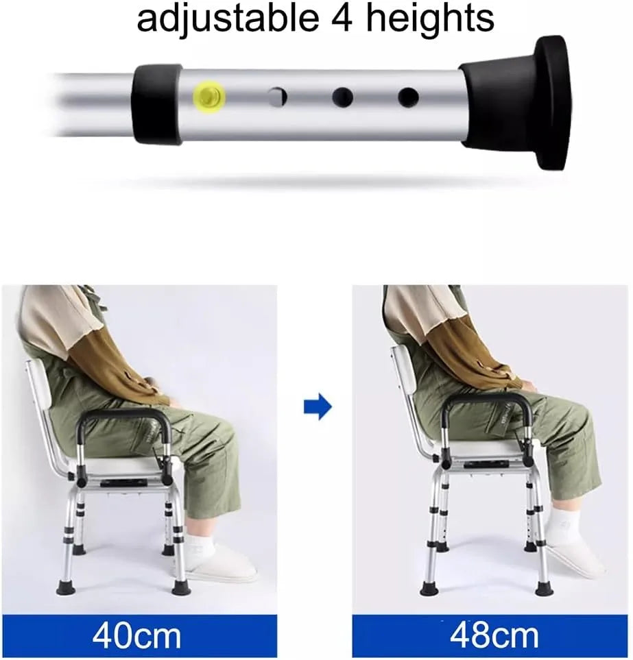 CalCare Aluminum 360 Swivel Shower Chair - Lightweight Adjustable Bath Seat for Elderly, Disabled & Seniors - Non-Slip Safety Shower Stool for Bathroom & Spa Use