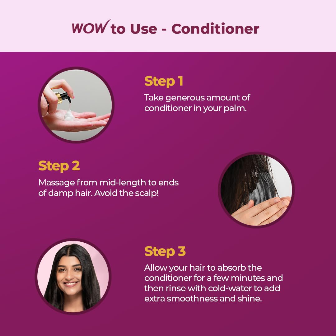 WOW Skin Science Onion Conditioner with Red Onion Seed Oil, Black Seed Oil & Pro-Vitamin B5 - Paraben-Free, Silicone-Free, Color-Free Hair Treatment (100mL) - Promotes Hair Growth & Reduces Hair Fall for Damaged & Dry Hair