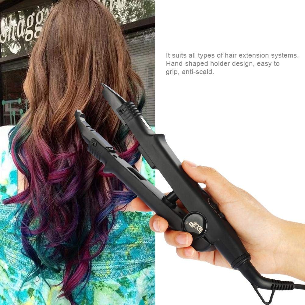 Professional Hair Extensions Tool - Fusion Heat Iron Connector Wand & Melting Tool with Clips (Black & Keratin Sticks) for Seamless Hair Extensions - Perfect for Salons, Stylists & DIY Hair Care at Home