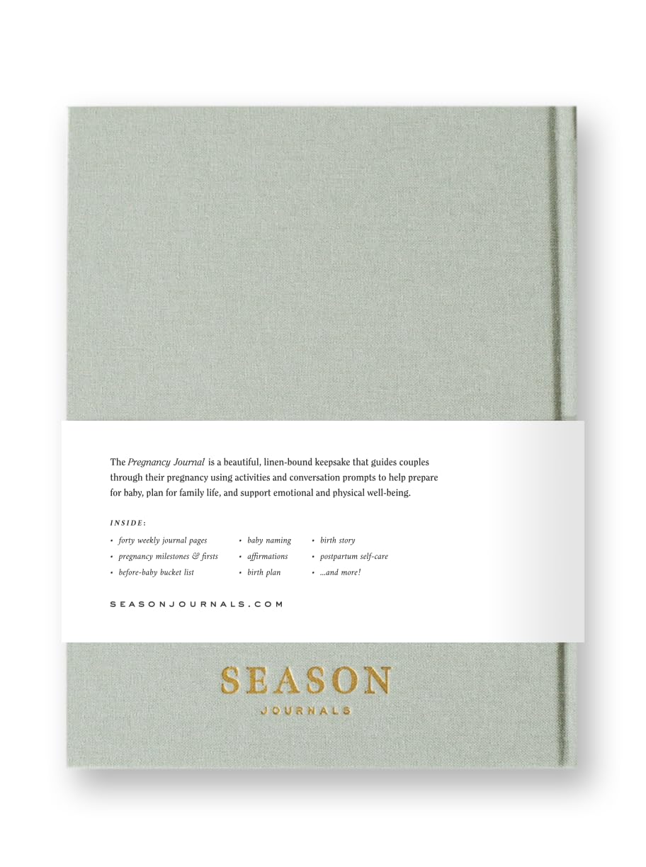 **Pregnancy Journal for Mom & Dad - Hardcover Linen Keepsake Memory Book, Weekly Pregnancy Planner & Guided Journal for New Parents - Perfect for Baby Shower Gifts & Cherishing Pregnancy Moments by Season Journals**