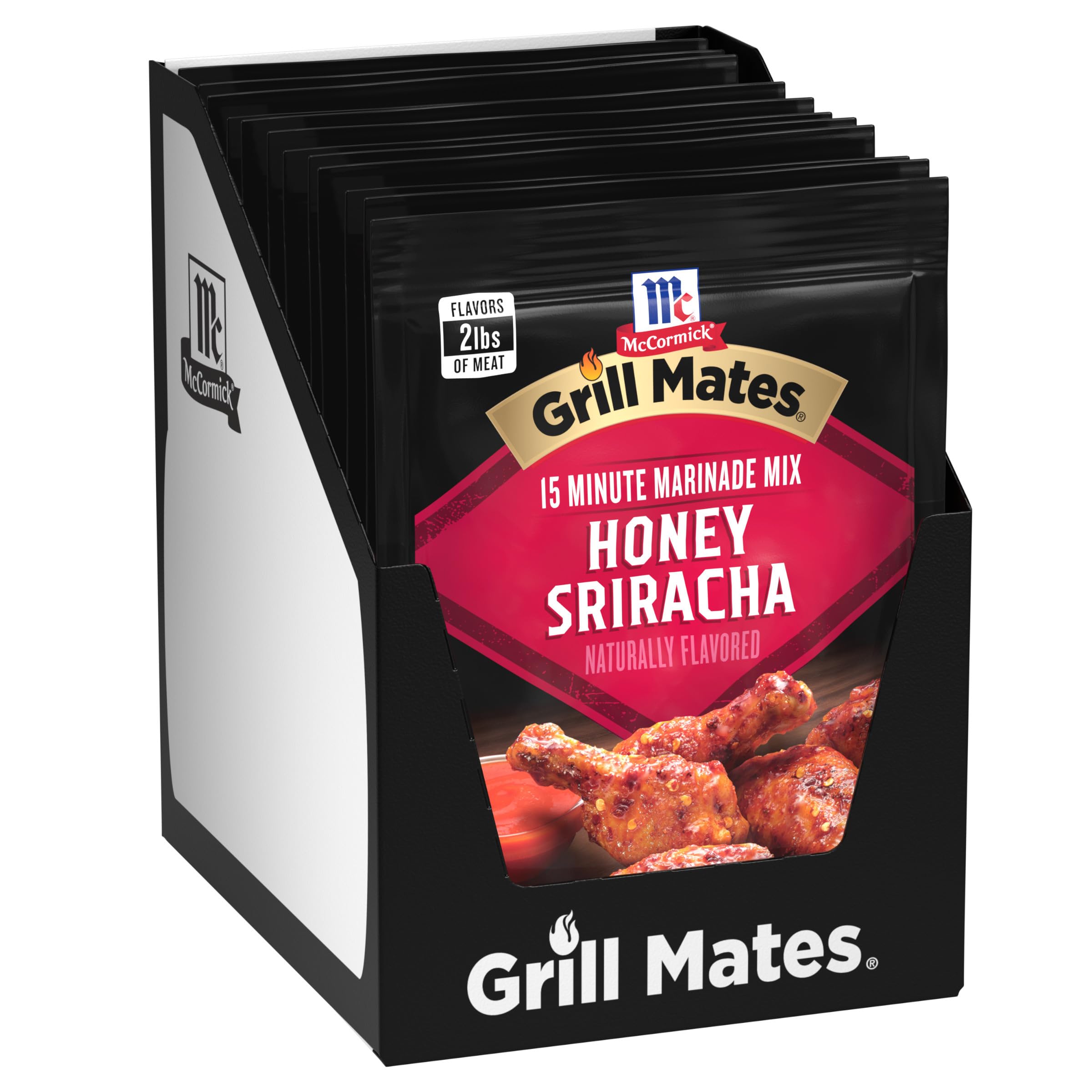 McCormick Grill Mates Honey Sriracha Marinade Seasoning Mix - 1 oz (Pack of 12) | Sweet & Spicy BBQ Rub for Chicken, Steak, Pork & Seafood | Perfect for Grilling, Roasting & Outdoor Cooking