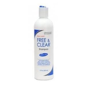 Free & Clear Sensitive Skin Shampoo - Fragrance Free, Gluten Free, Sulfate Free Formula - 12 oz Bottle - Gentle Cleansing for Dry, Itchy Scalp & Eczema-Prone Skin - Dermatologist Recommended for Daily Use