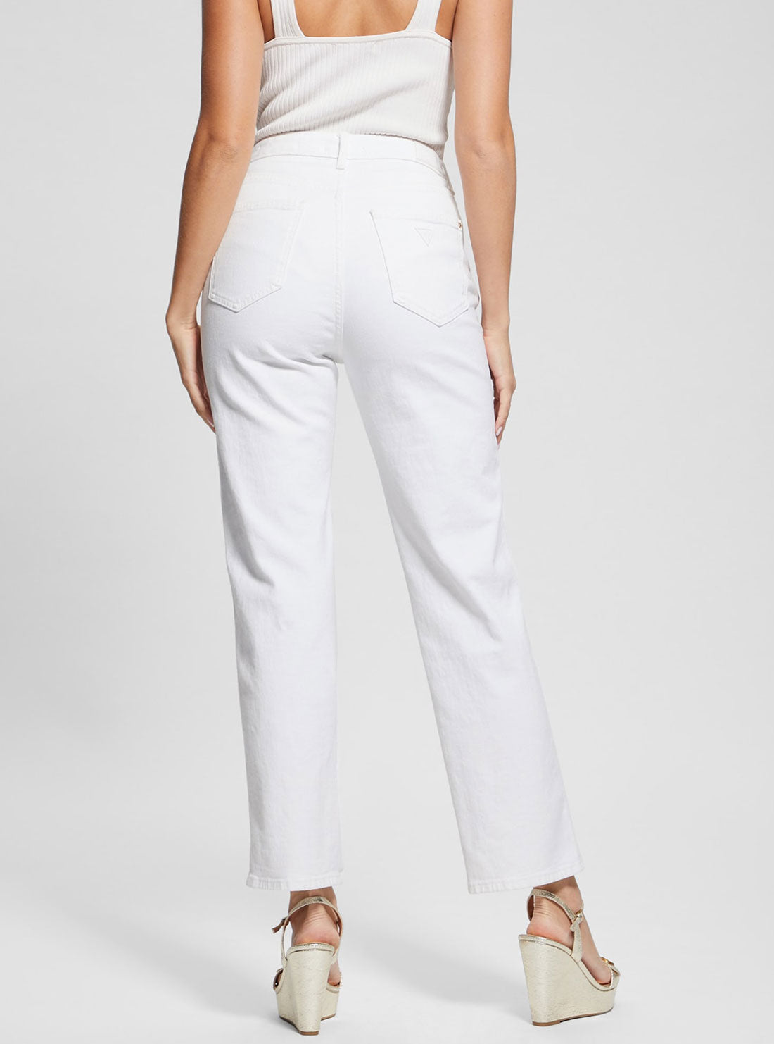 High Rise Straight Leg Relaxed Jeans for Women - White Wash Denim Pants - Perfect for Casual Wear, Work & Everyday Comfort
