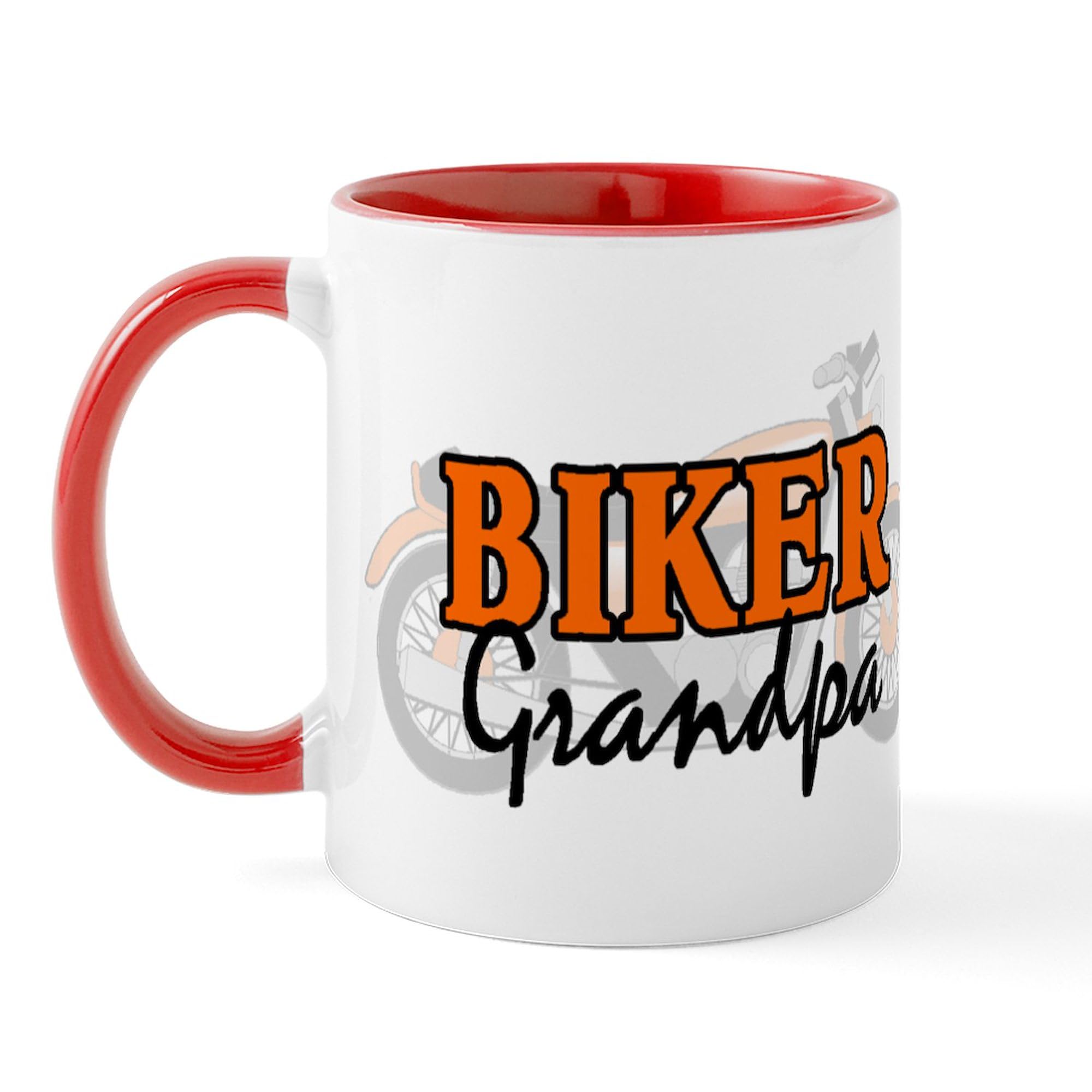 BIKER GRANDPA 11 oz Ceramic Coffee Mug - 325 ml White Coffee Cup for Motorcycle Enthusiasts | Perfect Gift for Dad, Grandpa & Biker Lovers | Great for Home, Office & Road Trips