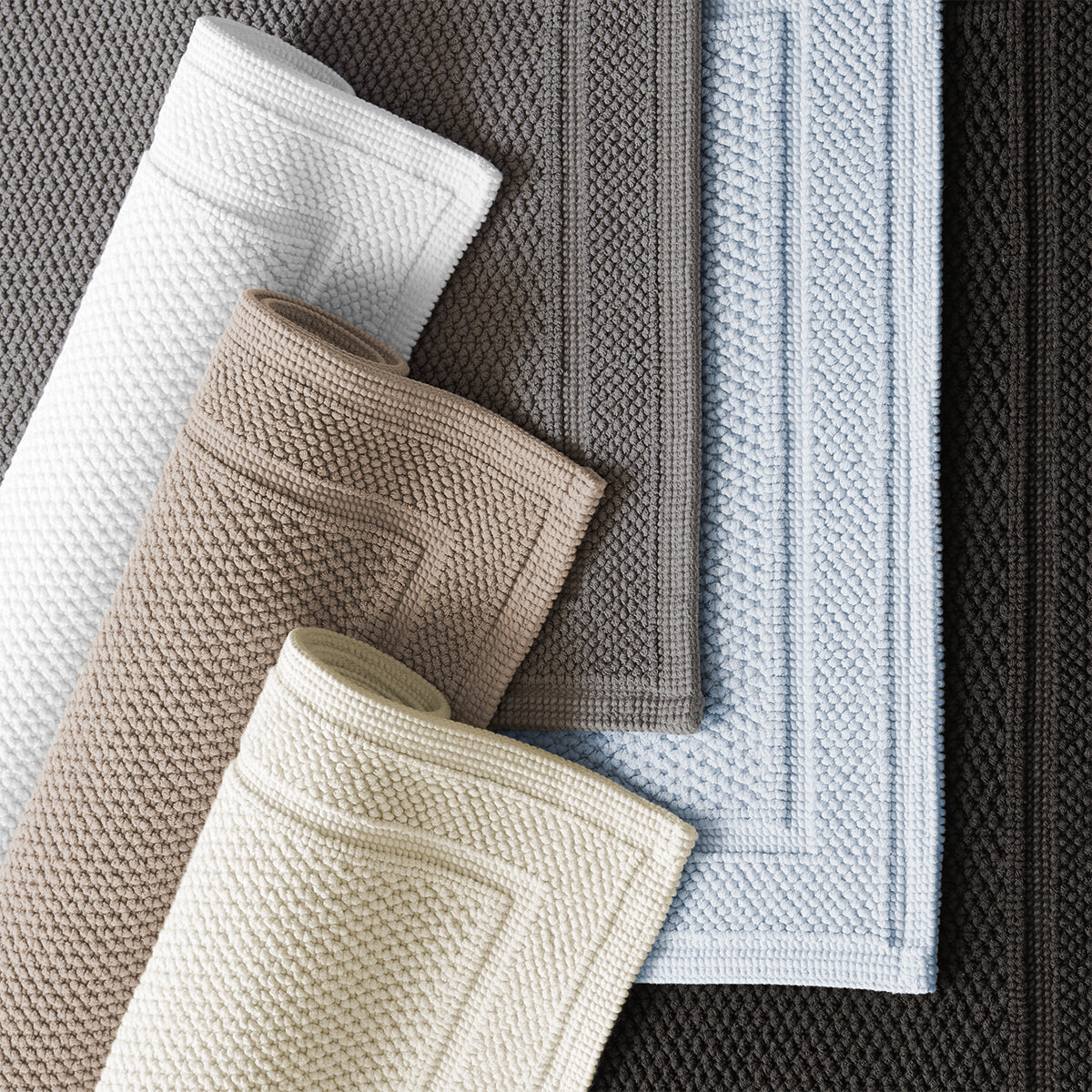 Premium Kassatex Athens Bath Rugs - Super Absorbent, Non-Slip Bathroom Mat for Shower & Tub - Soft Microfiber Cotton Blend for Home, Spa & Hotel Use
