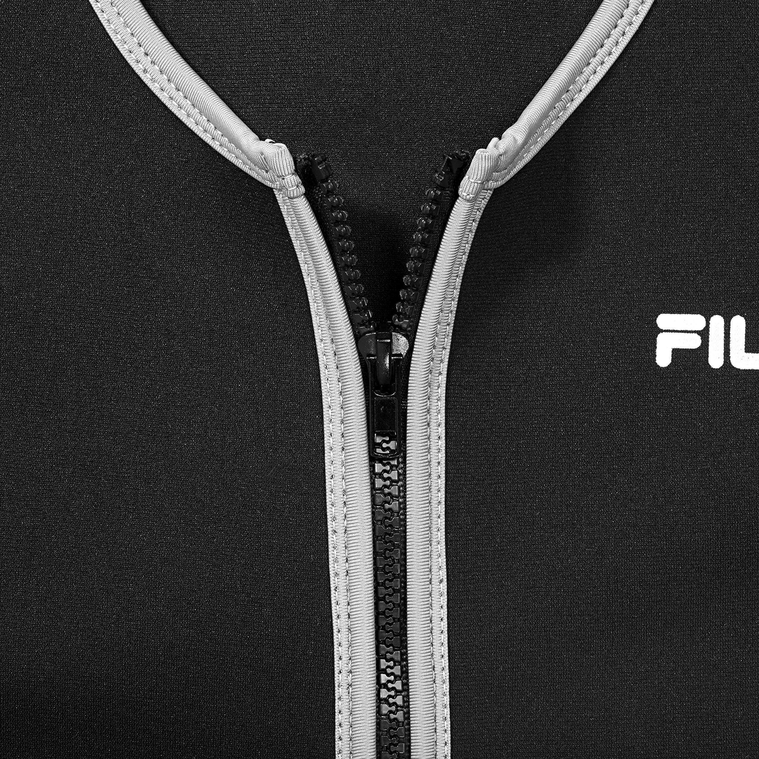 FILA Men's Neoprene Sauna Vest - Slimming Zipper Tank Top Hot Body Shaper for Workout & Weight Loss