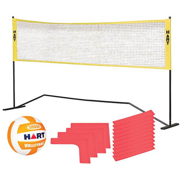 HART Smash Volleyball Set - Premium Outdoor/Indoor Volleyball Kit with Ball, Net & Pump - Perfect for Beach, Backyard, Gym & School Games