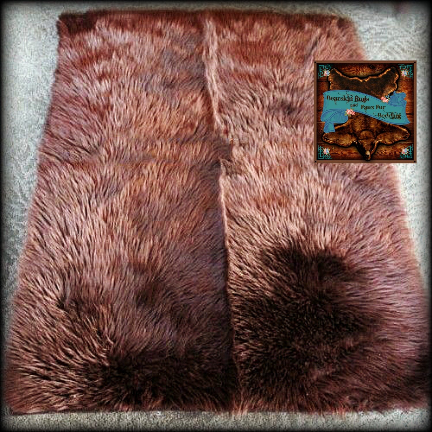 Soft Brown Faux Fur Shaggy Sheepskin Throw Rug with Ultra Suede Back - 30''x60'' Rectangle for Cozy Living Room & Bedroom Decor