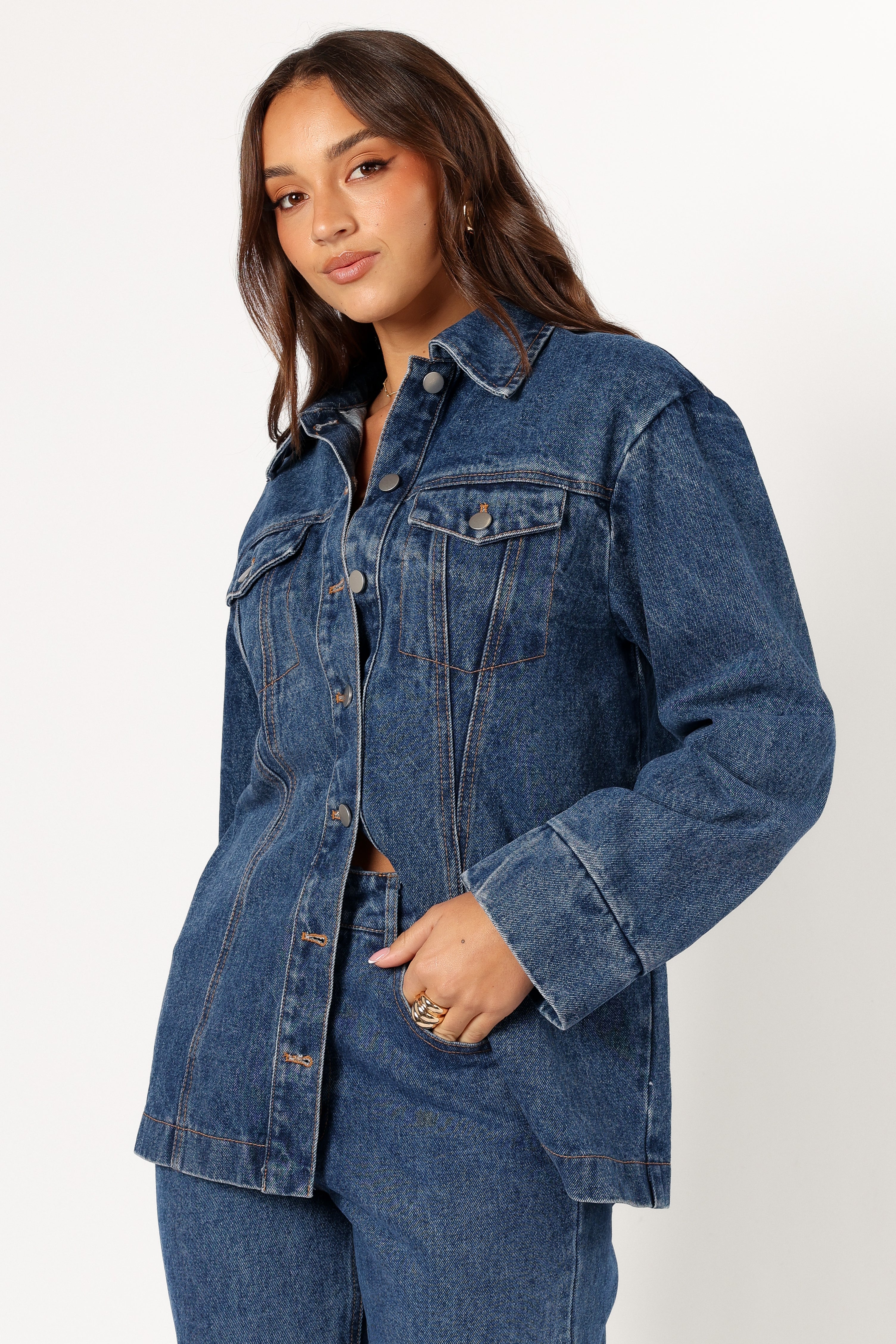 Alba Women's Denim Jacket - Classic Blue Distressed Denim Coat for Casual Outfits | Perfect for Spring, Fall & Layering