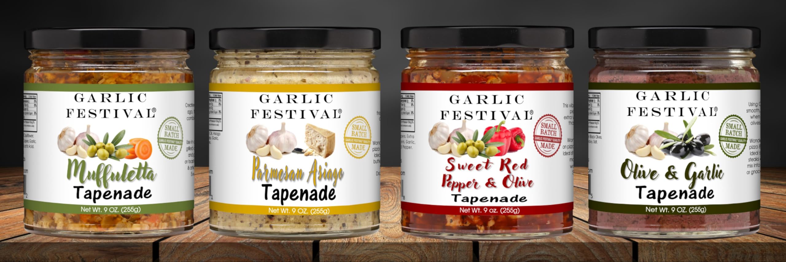 Garlic Festival Foods Sweet Red Pepper & Olive Tapenade 9oz - Premium Mediterranean Spread for Charcuterie Boards, Sandwiches & Appetizers