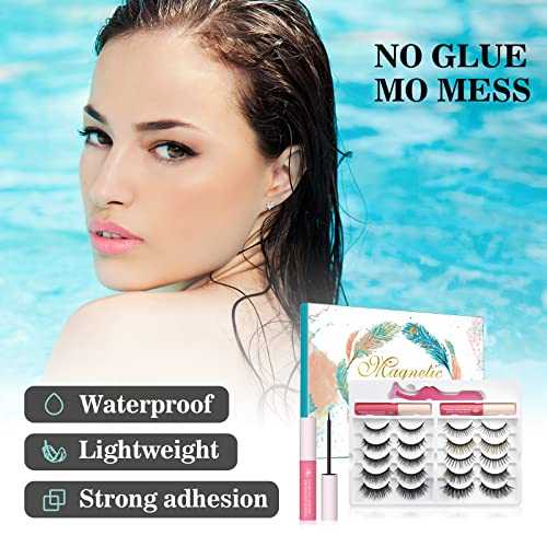 Waterproof 3D Magnetic Eyelashes with Eyeliner Kit - Natural Looking False Lashes for Dramatic Volume - Perfect for Weddings, Parties & Special Occasions
