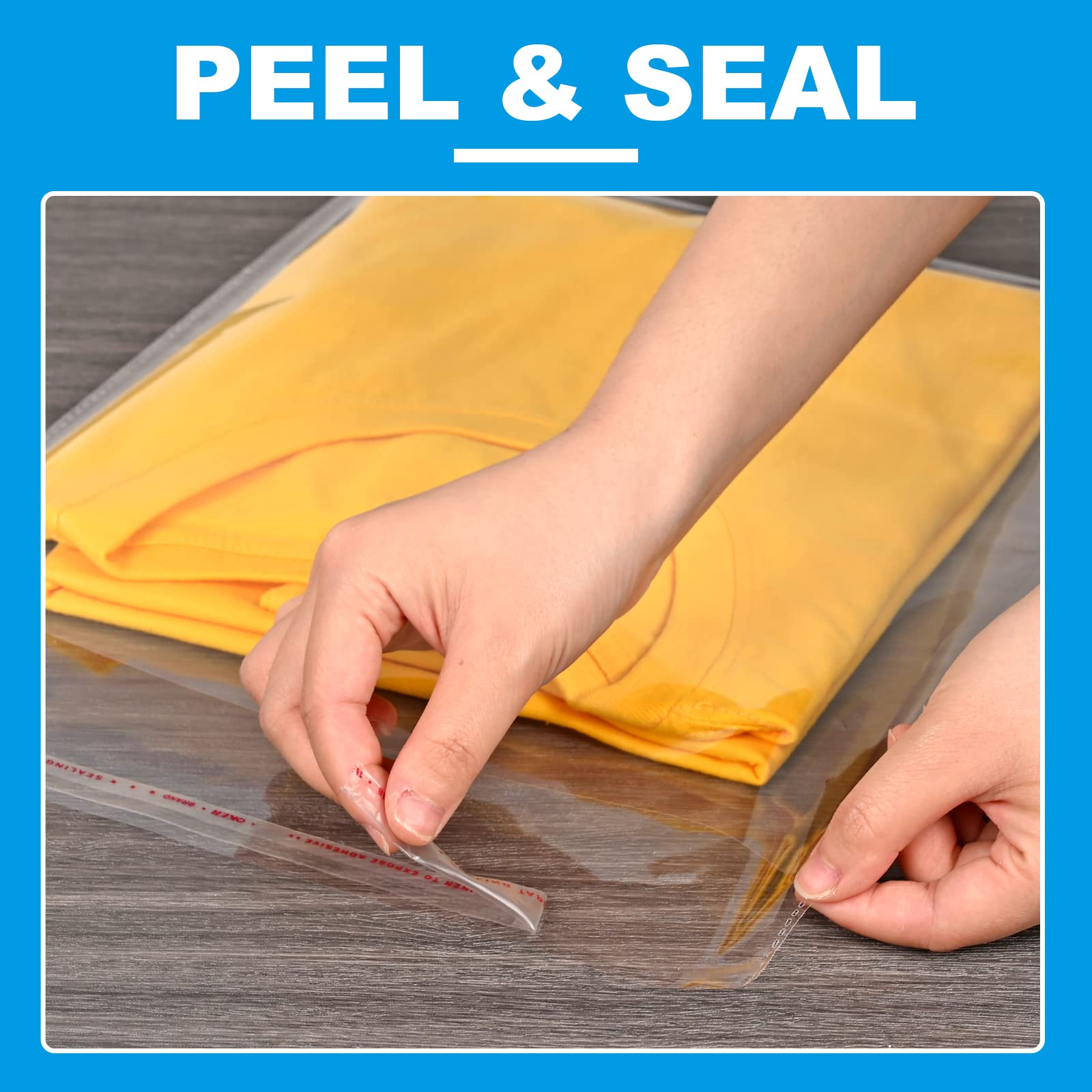 BoxLegend 11x14 Inches Clear Poly Shirt Bags - 200 Count Self-Sealing Clothing Packaging Bags for T-Shirts | Perfect for Small Business, Retail Stores & Online Clothing Sales
