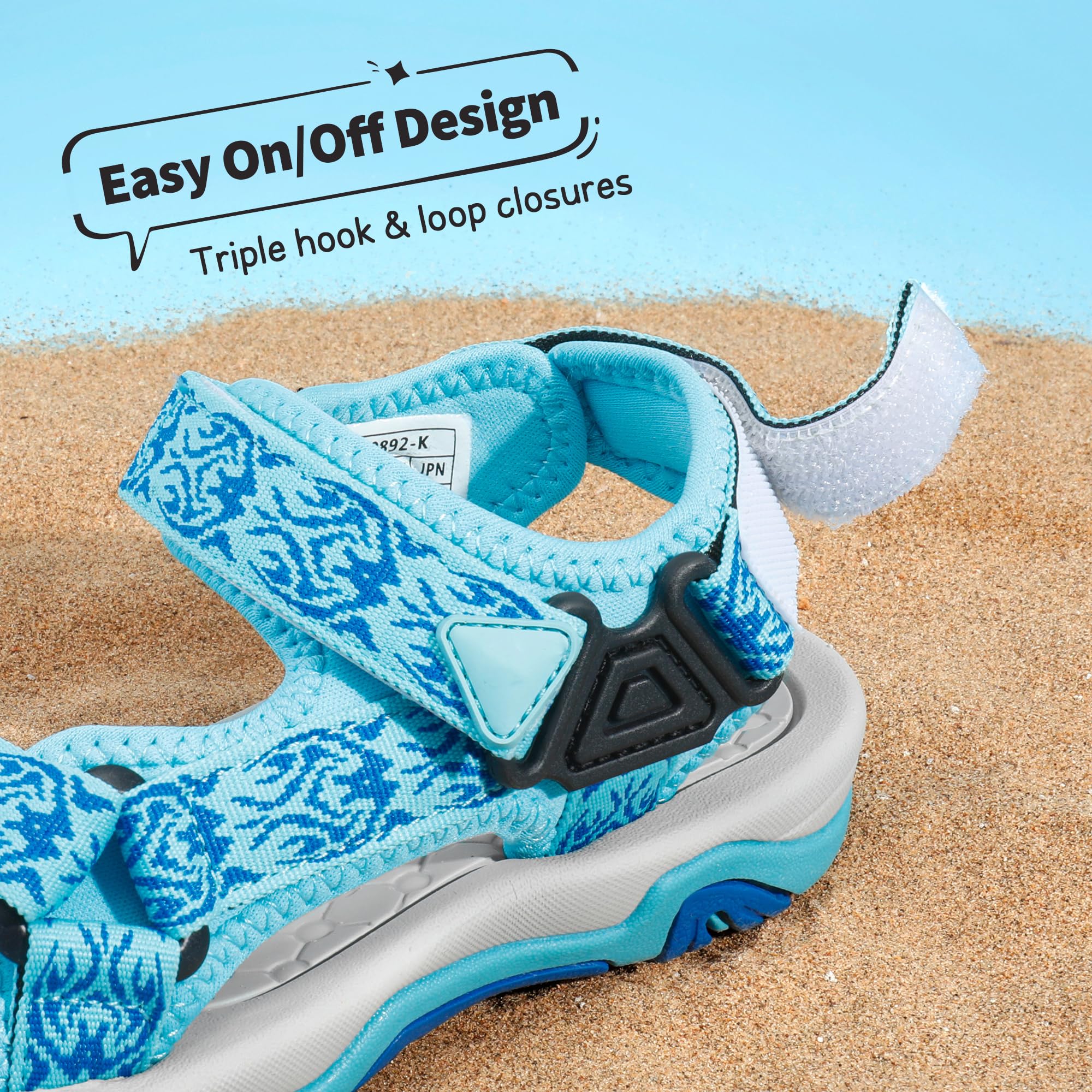 **DREAM PAIRS Kids Lightweight Adjustable Strap Sandals for Boys & Girls – Breathable Summer Beach Shoes for Toddler, Little Kid & Big Kid – Perfect for Outdoor Play, Pool & Vacation**
