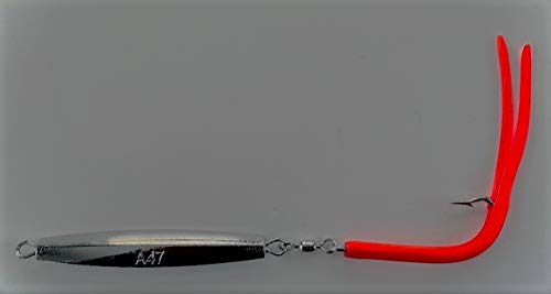 12-Pack Ava Diamond Jigs 4oz with Split Tube Tail Hooks - Saltwater Fishing Lures for Striped Bass, Bluefish & Fluke - Perfect for Surf Casting & Offshore Angling