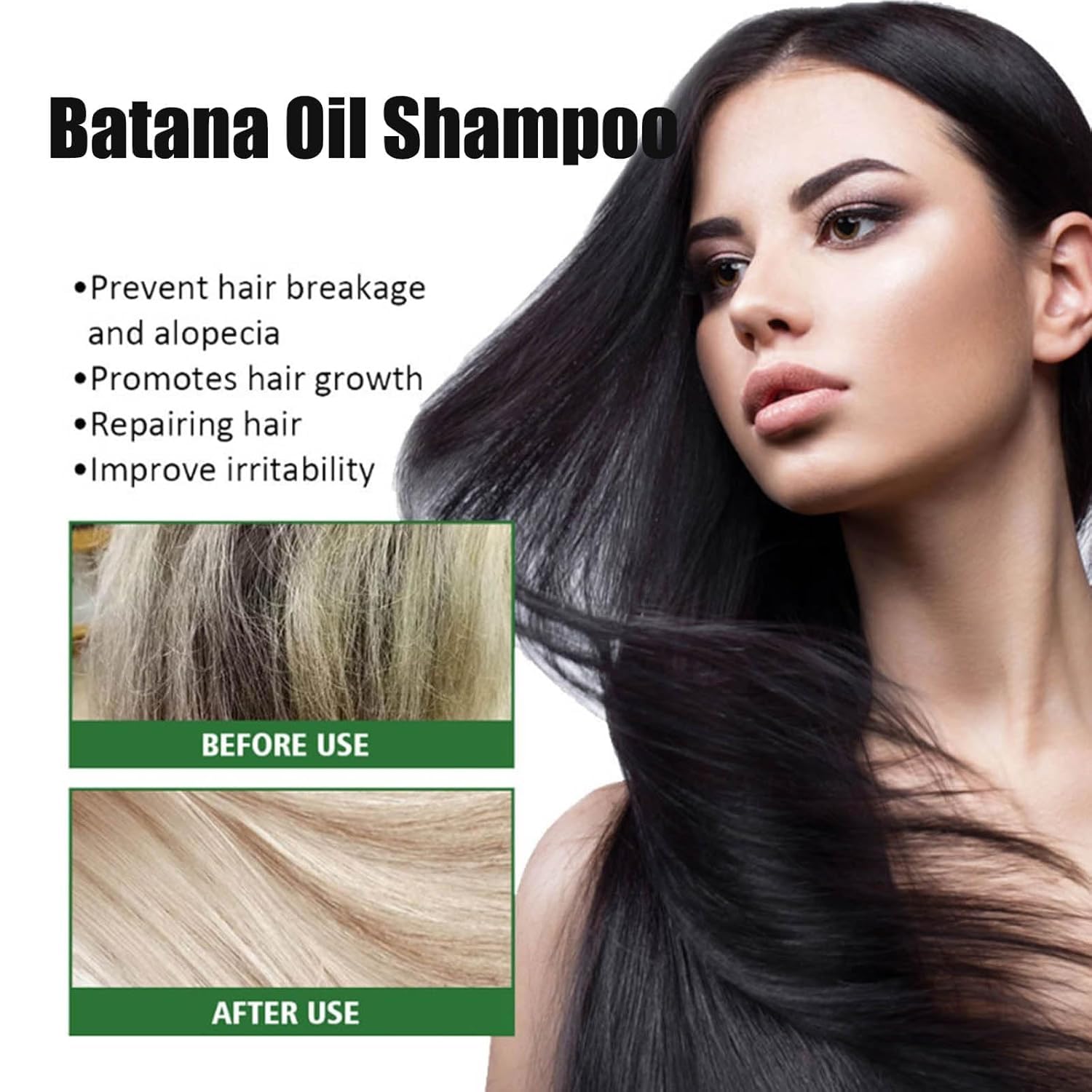 Batana Oil Shampoo for Hair Loss - 300ml Natural Hair Growth Shampoo with Batana Oil (2 Pack) - Strengthens & Nourishes Hair for Men & Women - Perfect for Thinning Hair & Scalp Care