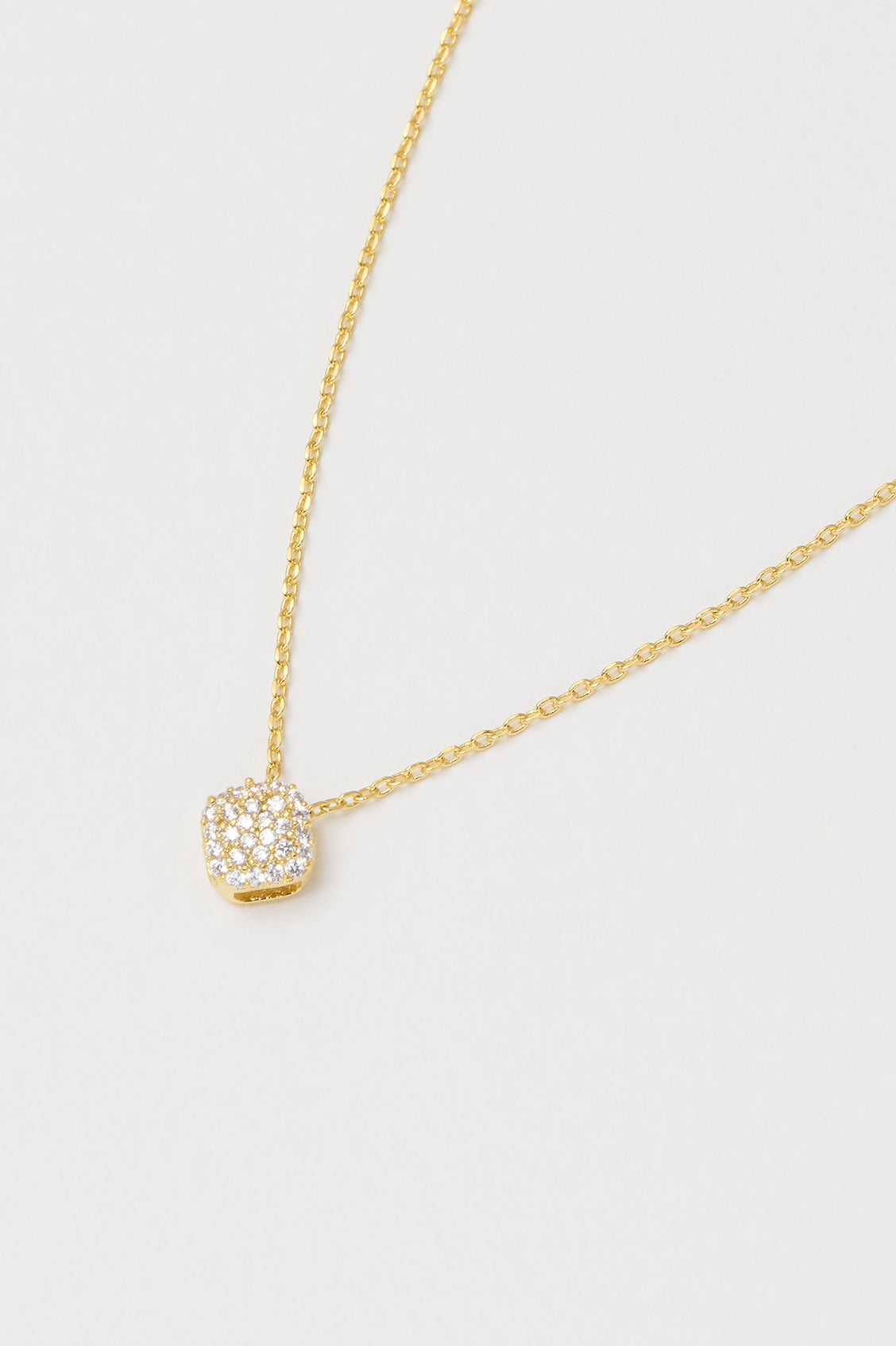 Elegant Pave Cushion Cut Pendant Necklace - Perfect for Weddings, Anniversaries & Special Occasions