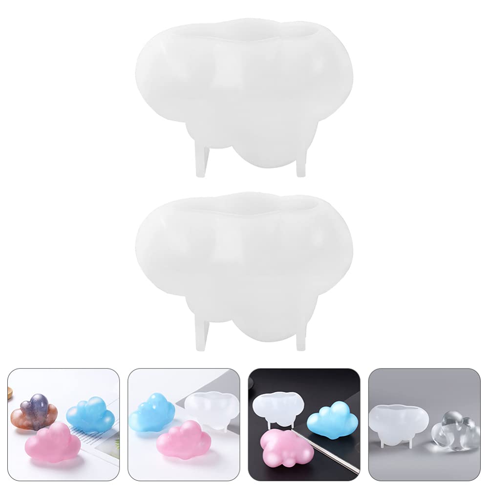 EXCEART 2-Piece Silicone Mold Set for Resin, Fondant, Cake Decorating - 3D Cloud Baking Molds, Aromatherapy & Ice Cube Trays - Perfect for DIY Crafts, Dessert Making, and Home Fragrance Projects