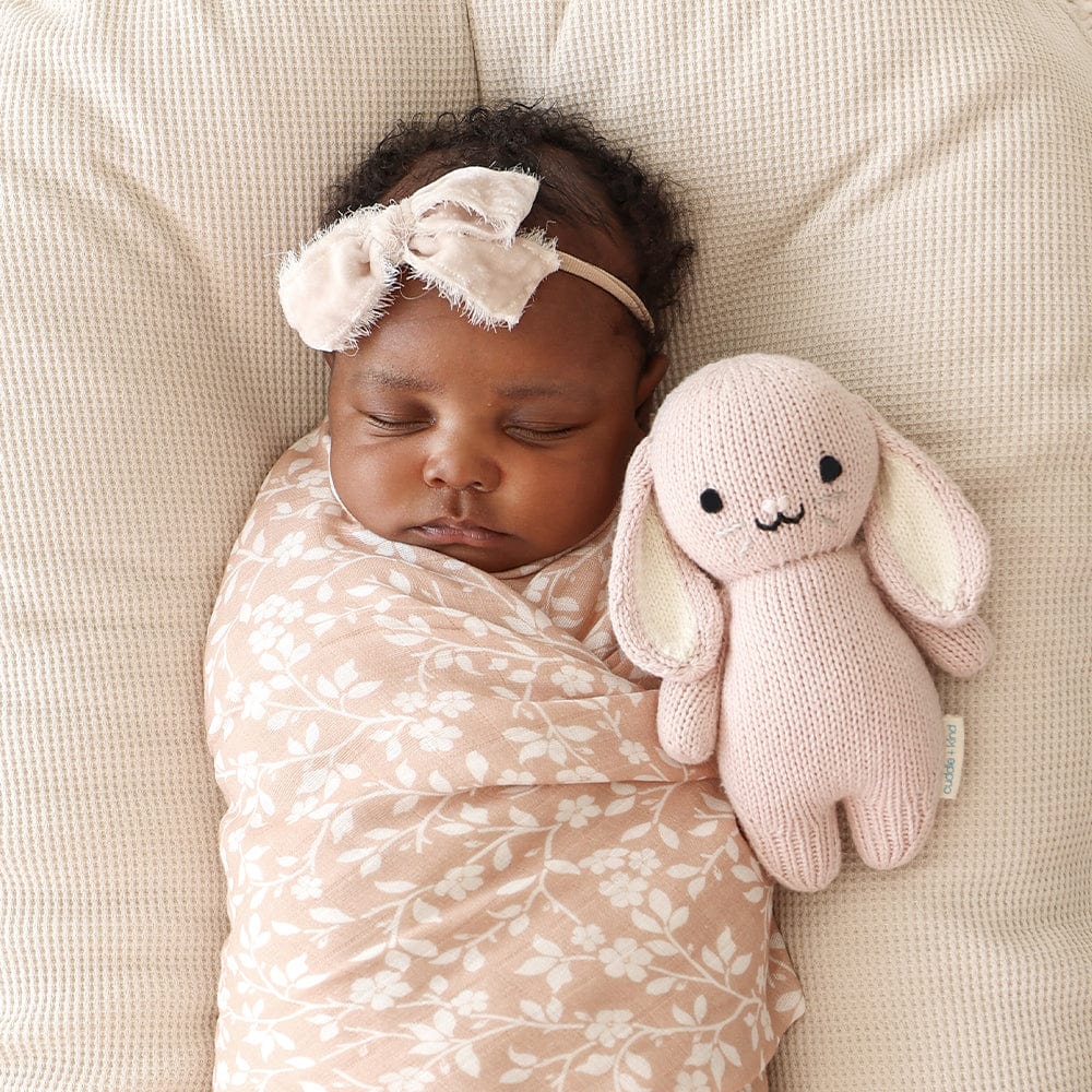 Cuddle+Kind Organic Cotton Baby Bunny Plush Toy - Soft & Huggable Stuffed Animal for Newborns, Toddlers & Kids | Perfect for Nursery Decor, Baby Shower Gifts & Cuddling