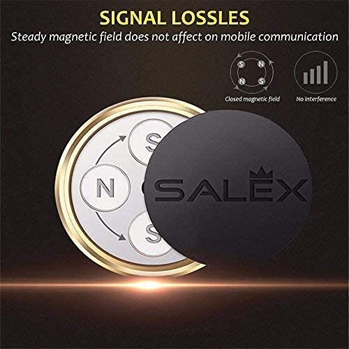 SALEX Magnetic Car Phone Holder - Rose Gold with 4 Adorable Pink Metal Plates | Universal Smartphone Mount for iPhone, Samsung, Google Pixel | Perfect for Driving, Commuting & Road Trips