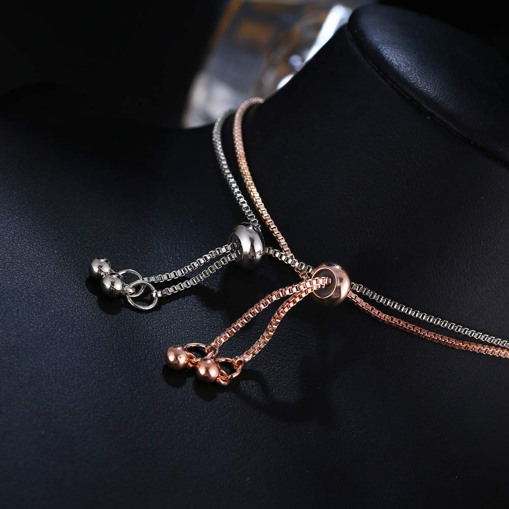 WLL Elegant 3D Red Rose Flower Charm Bracelet for Women | Beauty and The Beast Inspired Jewelry | Perfect Bridesmaid Gift & BFF Present | Romantic Date Night & Wedding Accessory