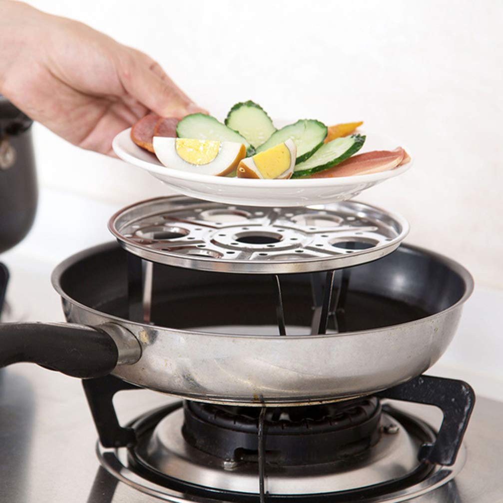 DOITOOL 2-Piece Stainless Steel Egg Steamer Rack Set - Round Steam Rack Stand for Cooking, Boiling & Poaching Eggs - Perfect for Kitchen, Camping & Meal Prep