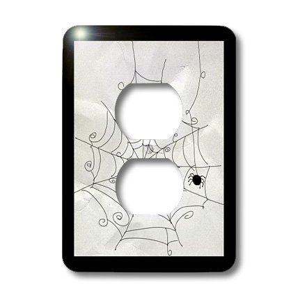 3D Halloween Light Switch Cover - Black & White Spider Web with Spider Design for Home Decor, Spooky Party, Haunted House, and Themed Events