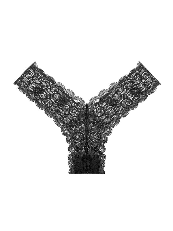 ZASUWA Women's V-Shape Waist Lace T-Back Panties - Sexy Lingerie for Date Night & Special Occasions