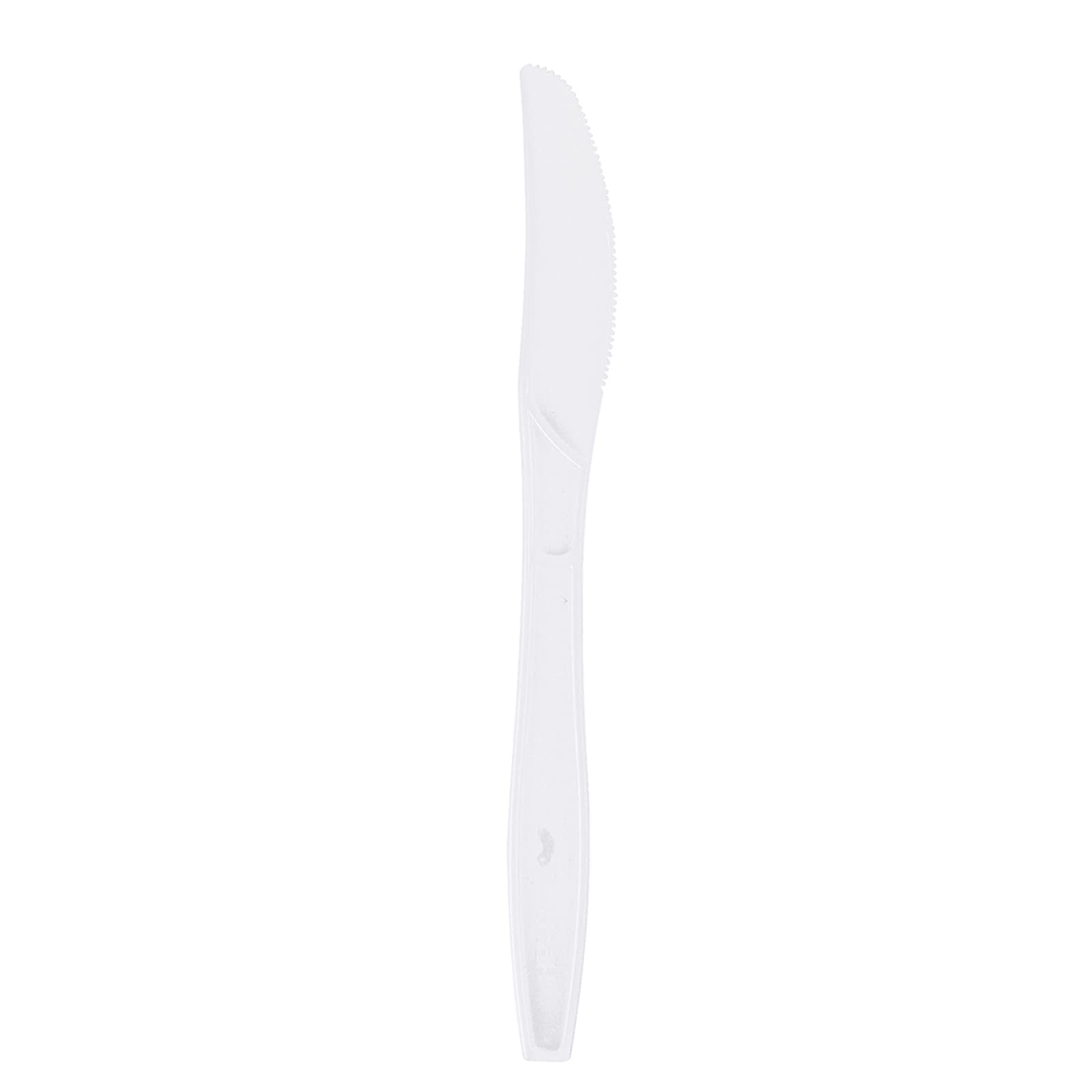 Disposable Plastic Knives - 100 Pack of 7-Inch White Commercial Cutlery, Individually Wrapped Super Hard Heavy Duty Knives for Takeout, Catering, Picnics & Parties