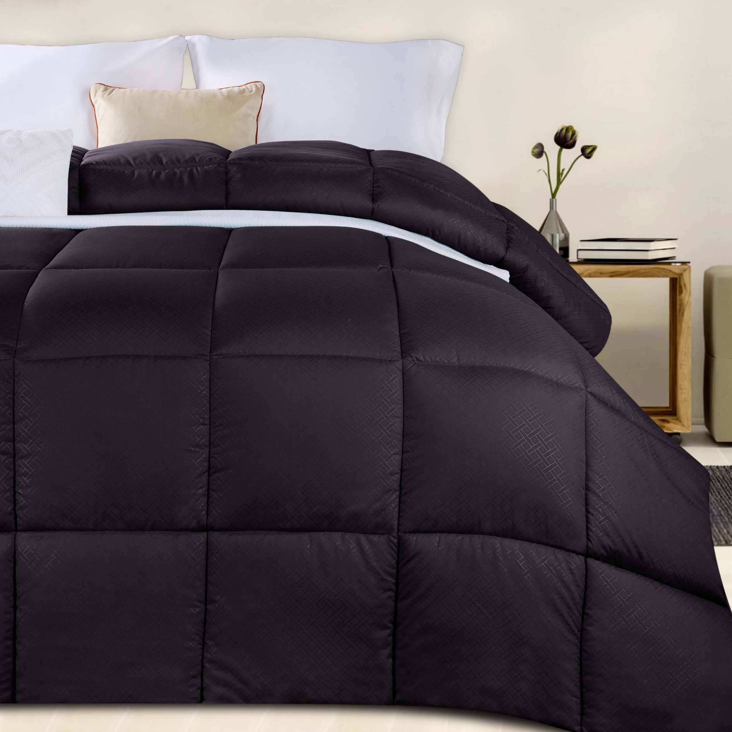 Luxury Basketweave Plush Down Alternative Comforter - Hypoallergenic & Breathable All-Season Bedding for Master Bedroom, Guest Room & Dorm
