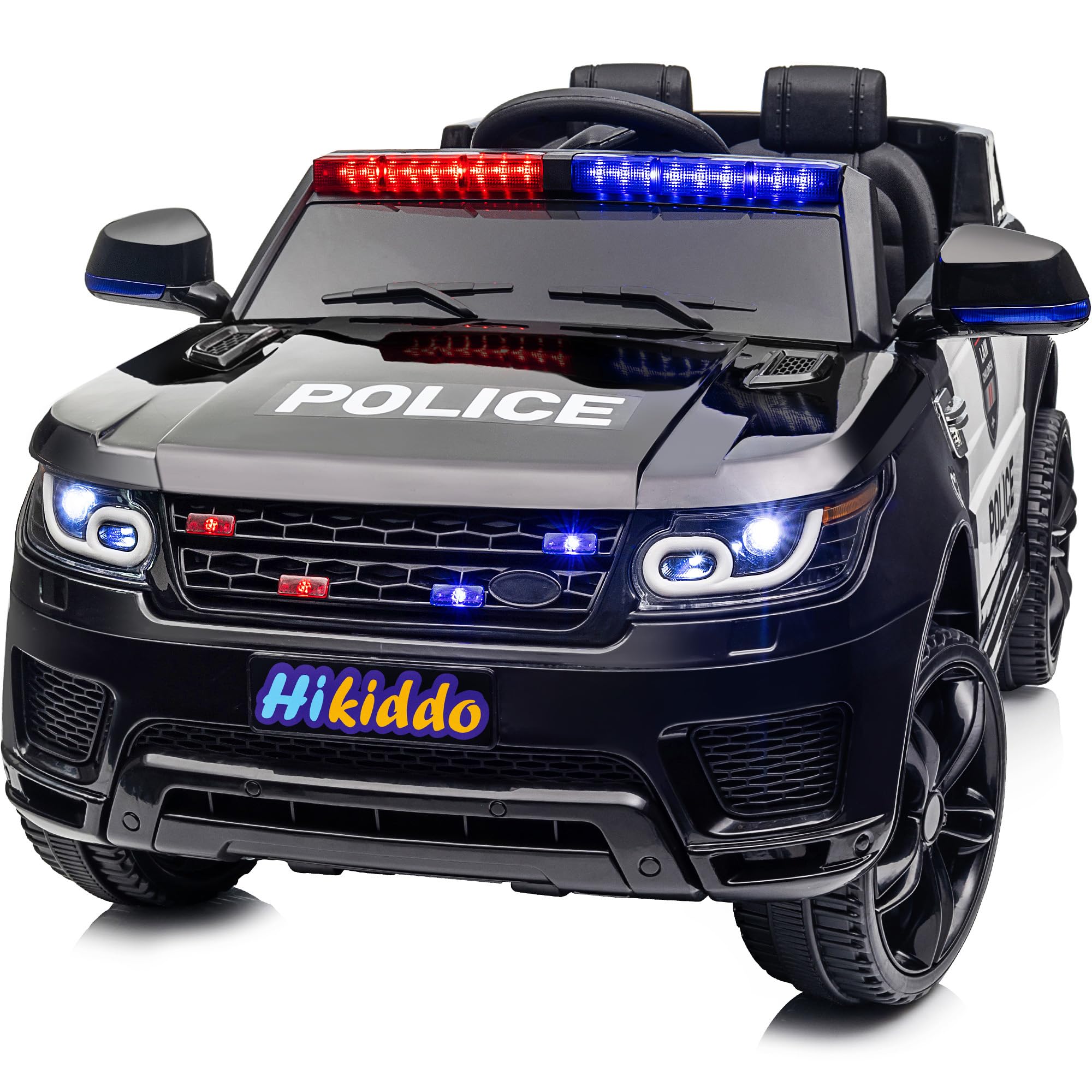 24V Electric Police Ride-On Toy Car for Kids with Remote Control, 400W Motor & 5mph Max Speed - Black | Outdoor Play, Birthday Gift, Pretend Play for Toddlers & Children