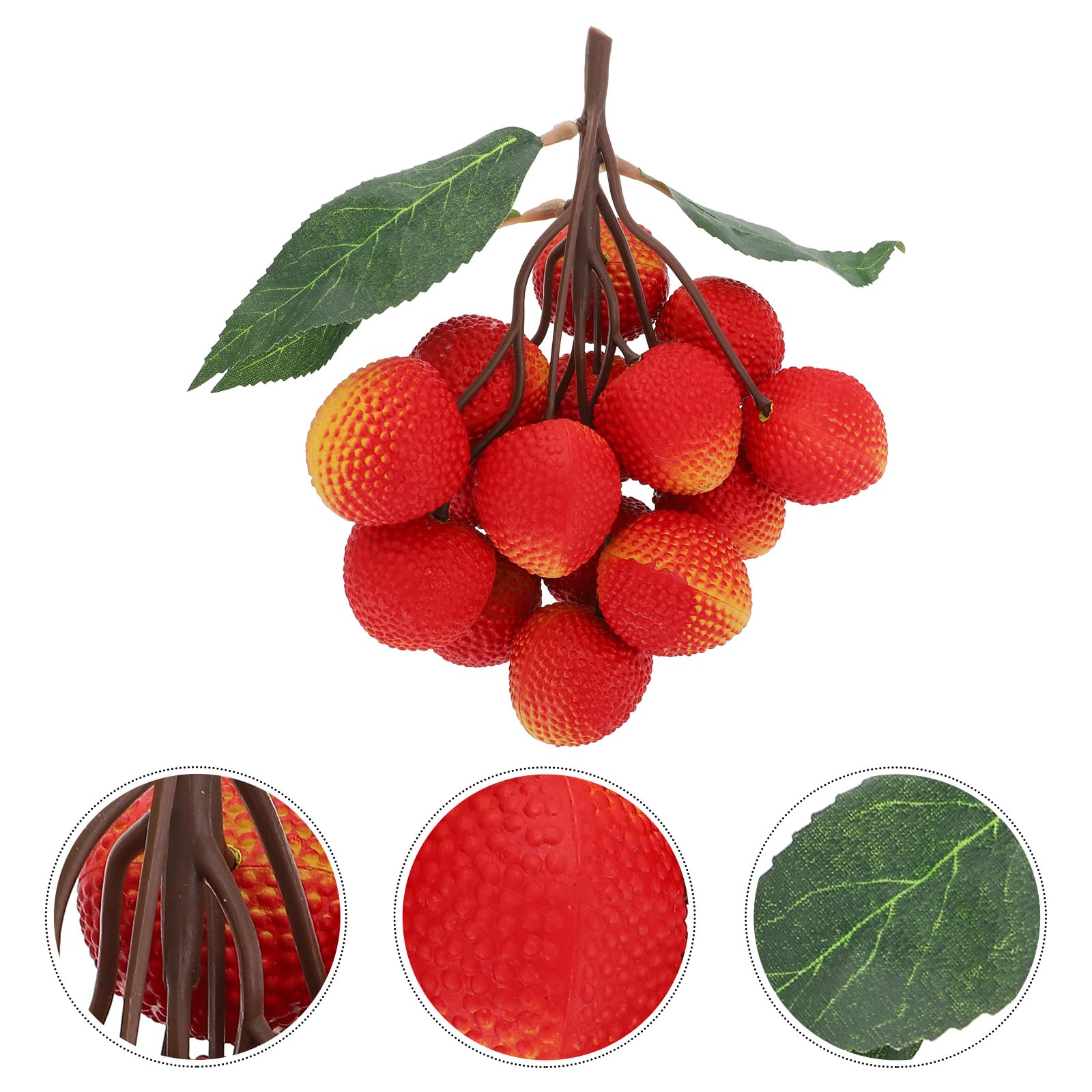 LUOZZY Artificial Lychee Fruit - Realistic Fake Plastic Litchi Decor for Home Display, Table Centerpiece, Wedding Decorations, and Photography Props
