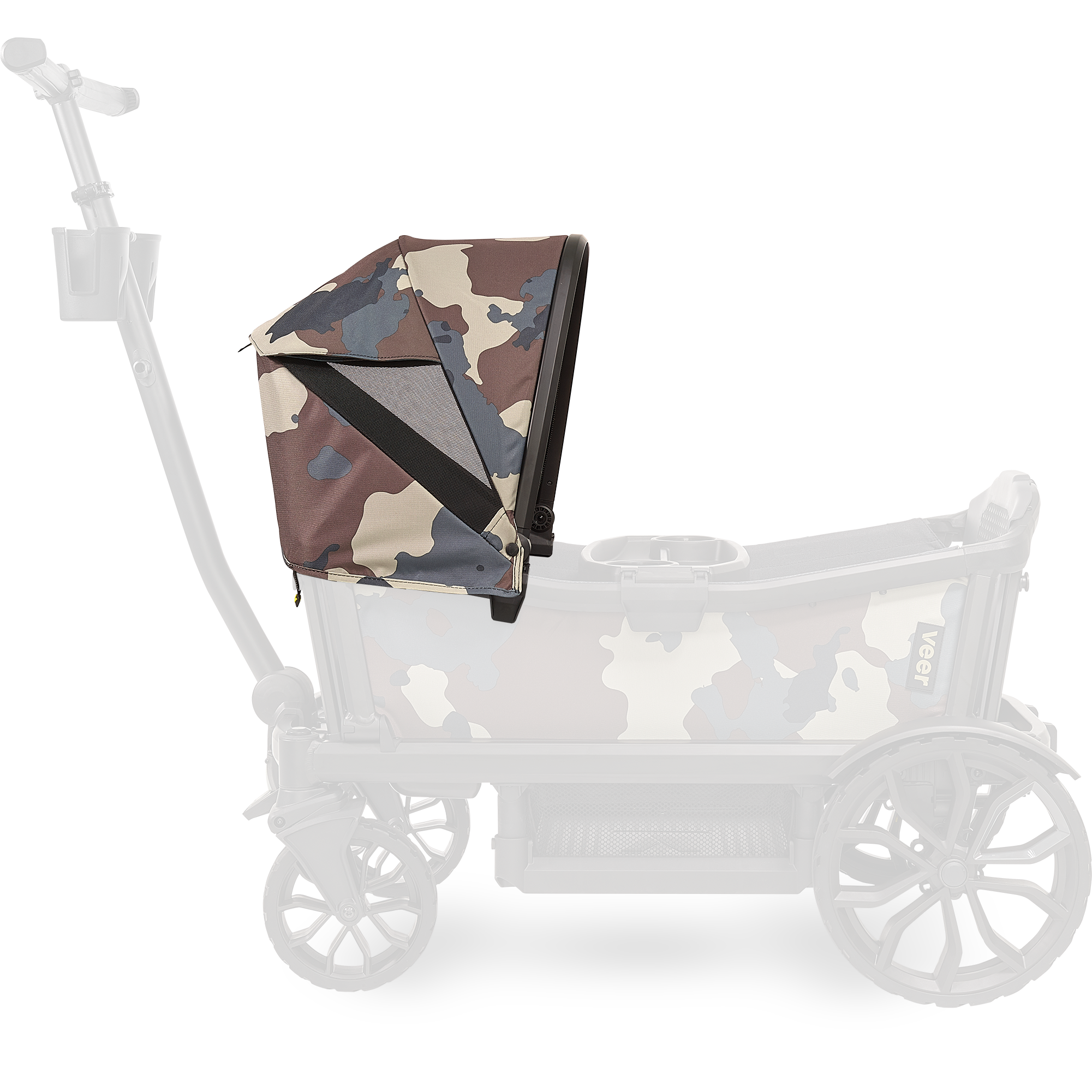 Veer Cruiser XL Custom Retractable Canopy - Adjustable Sun Shade for Strollers, Baby Carriers & Outdoor Gear - Perfect for Beach, Park and Family Outings