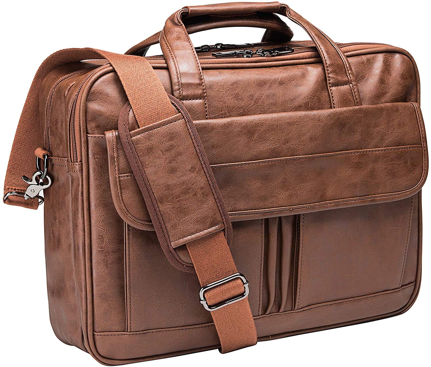 Premium Leather Men's Business Briefcase - Handmade Messenger Bag for Laptop & Travel | Professional Office Work, Business Trips & Daily Commute