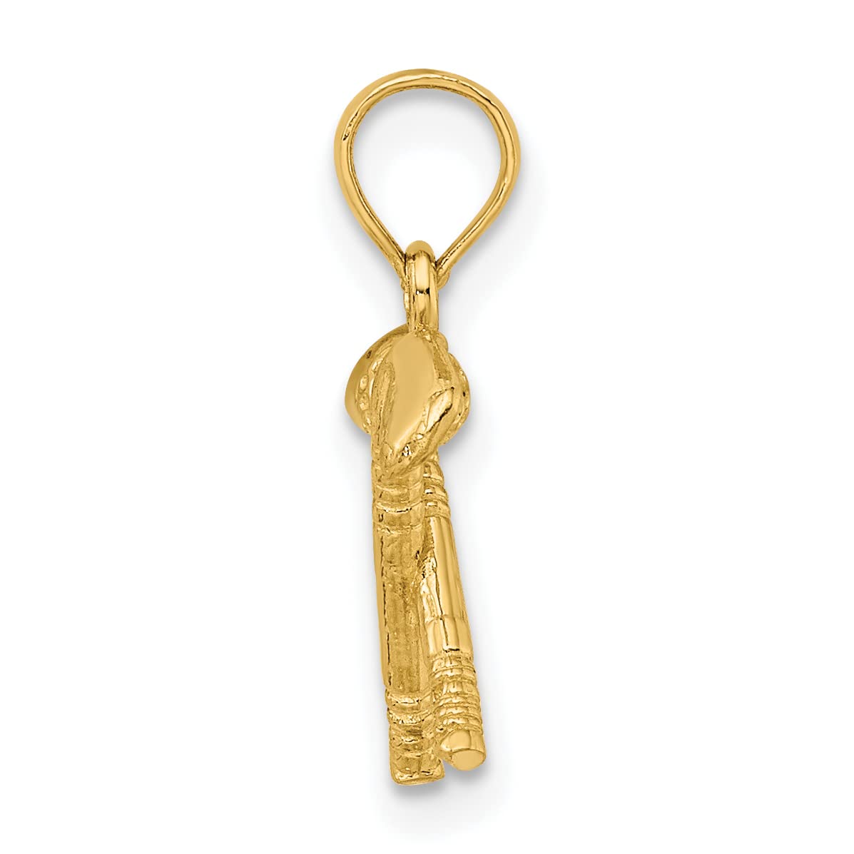 14K Yellow Gold 3D Golf Club & Ball Charm Pendant Necklace - Elegant Jewelry Gift for Golf Lovers - Perfect for Golf Tournaments, Birthdays & Anniversaries