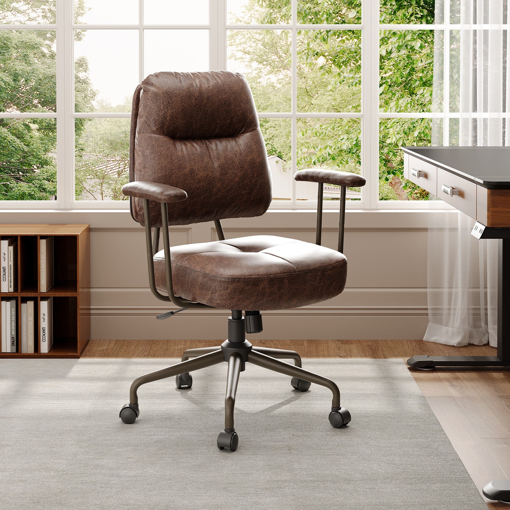Ultra Soft Cushion Home Office Chair - Ergonomic Desk Chair with Lumbar Support for Long Hours Sitting, Perfect for Work from Home, Gaming & Study - Comfortable Computer Chair for Back Pain Relief