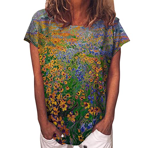 Women's Crew Neck Short Sleeve Sweatshirt - Soft Silky Tunic Top for Leggings - Casual Comfort Wear for Yoga, Running & Everyday Outfits