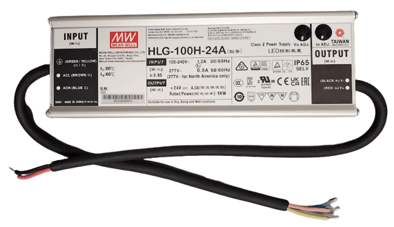 MeanWell 24V LED Driver 100W 185W 240W 320W 600W Power Supply Transformer - for LED Strip Lights, Signage & Landscape Lighting