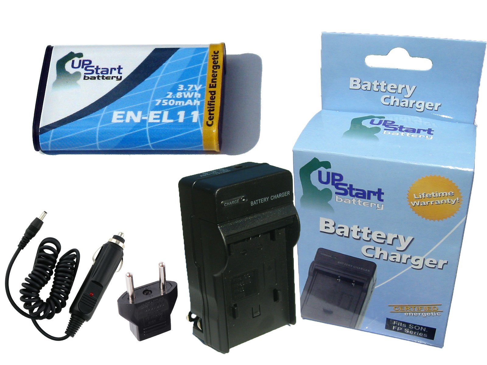 Replacement Battery and Charger for Pentax Optio V20 & D-LI78 Digital Camera - 750mAh 3.7V Li-ion with Car Plug & EU Adapter - Perfect for Travel, Photography, and Outdoor Shooting