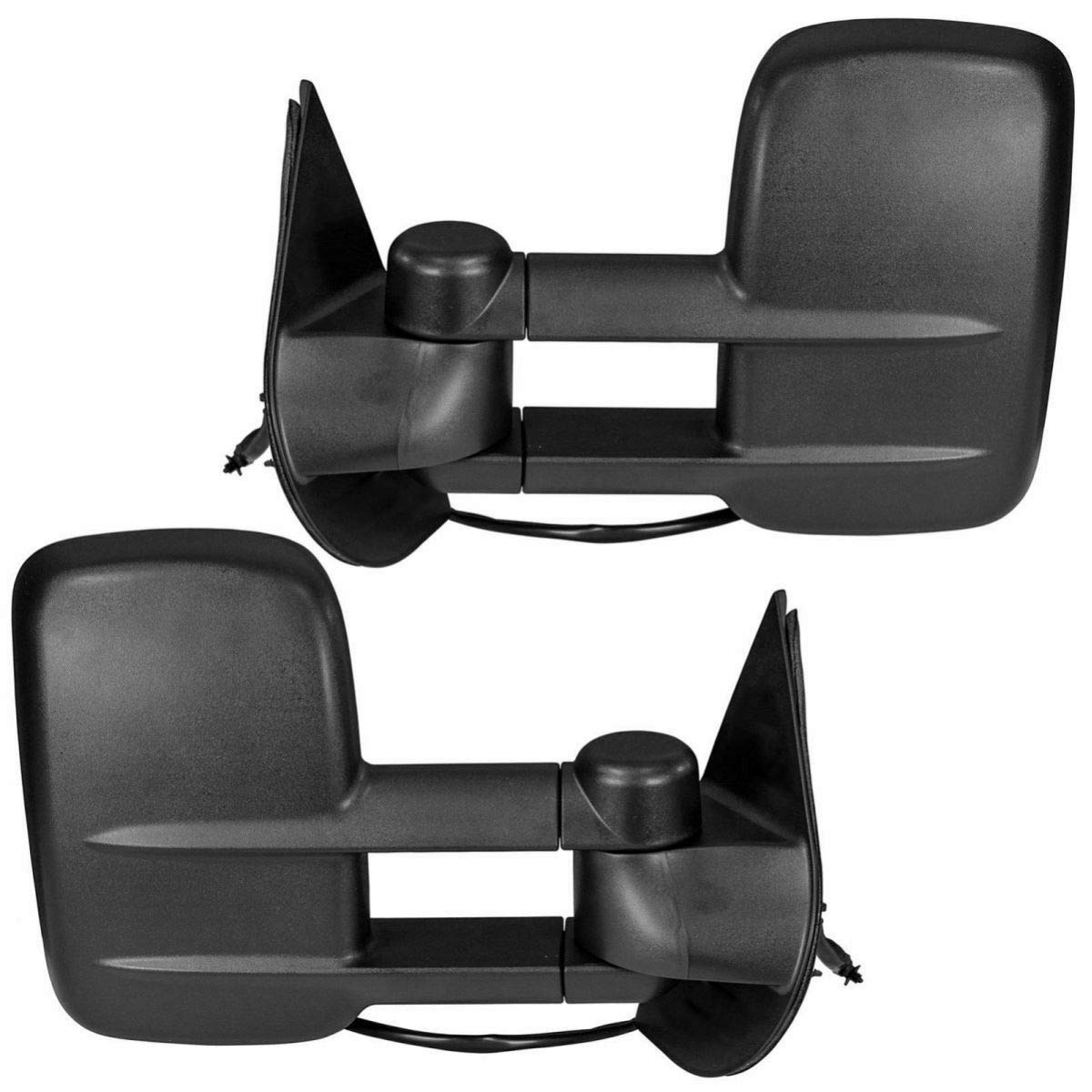 Power Heated Textured Black Tow Mirror Pair Set TR00012 - Durable & Stylish Replacement for Trucks & SUVs - Perfect for Towing, Night Driving & Extreme Weather Conditions