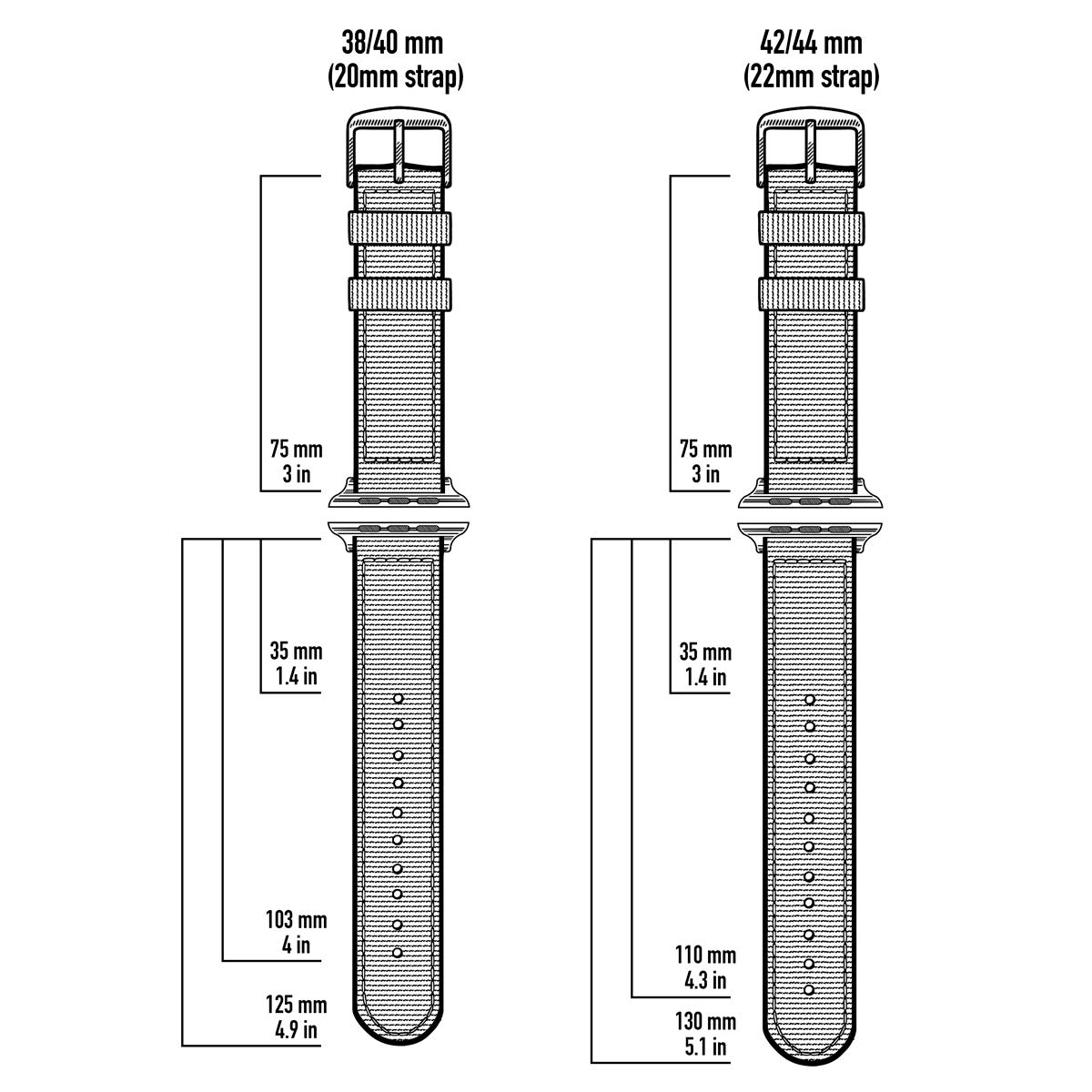 Premium Archer Canvas Watch Straps for Apple Watch - Durable & Comfortable Replacement Bands for Workouts, Outdoor Adventures & Everyday Wear