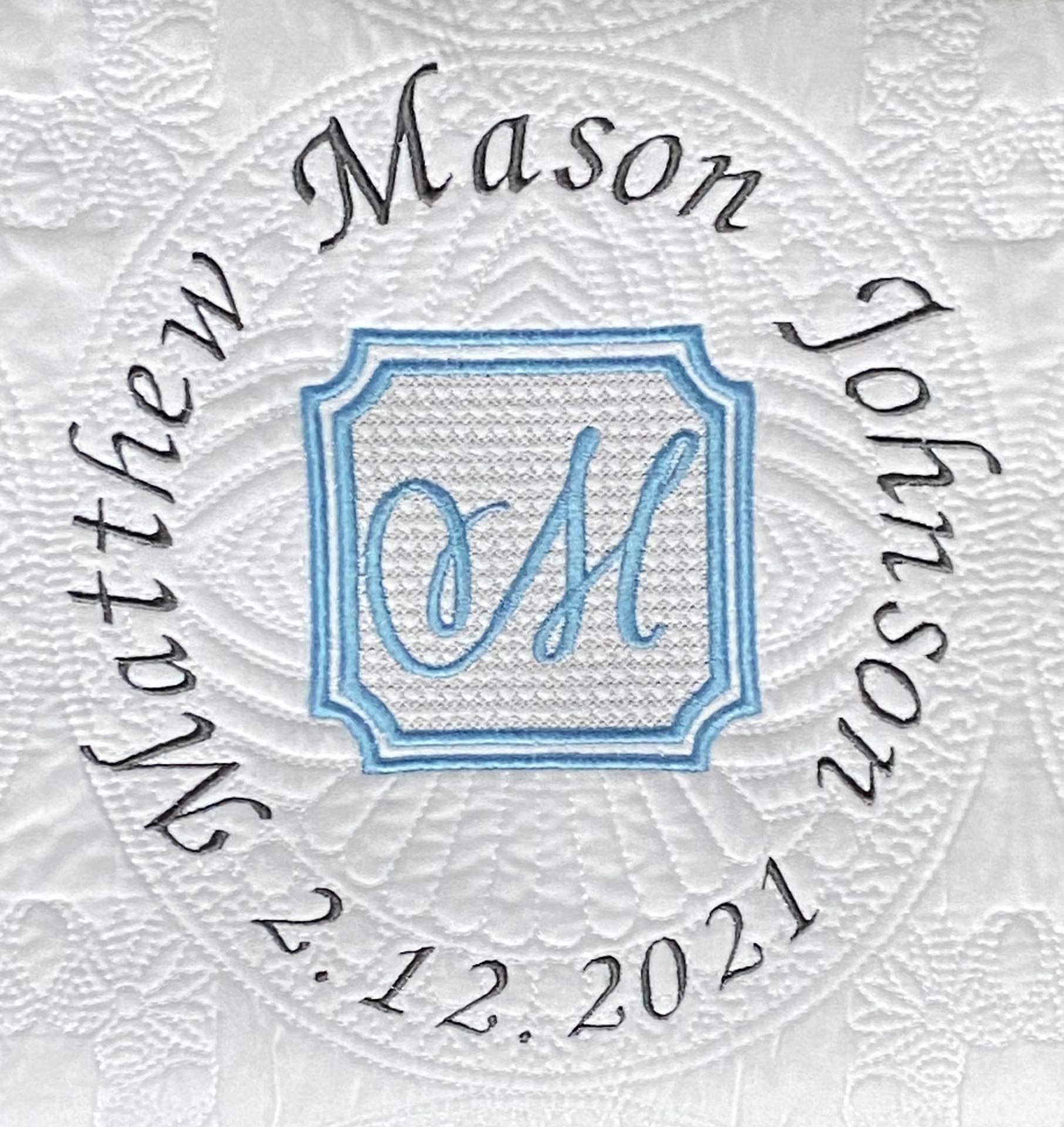 Personalized Baby Blanket - Custom Monogrammed Baby Quilt for Boys & Girls | Embroidered Newborn Gift with Monkey Design | Perfect for Nursery, Christening & Baby Showers