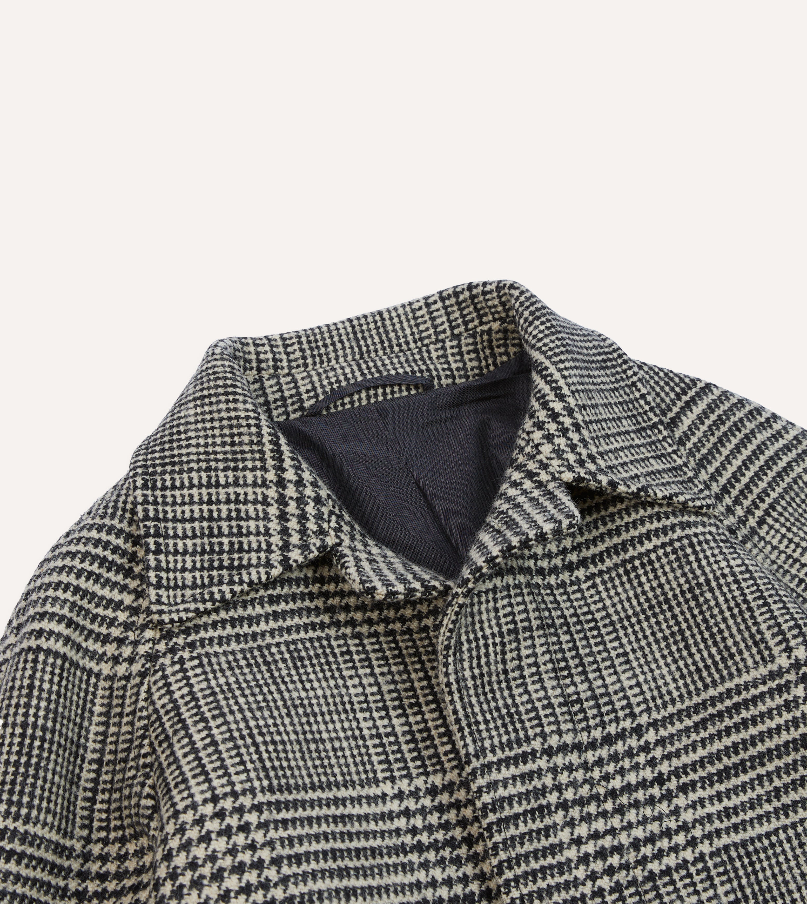 Men's Grey Prince of Wales Check Wool Raglan Coat - Classic Winter Overcoat for Business & Formal Occasions