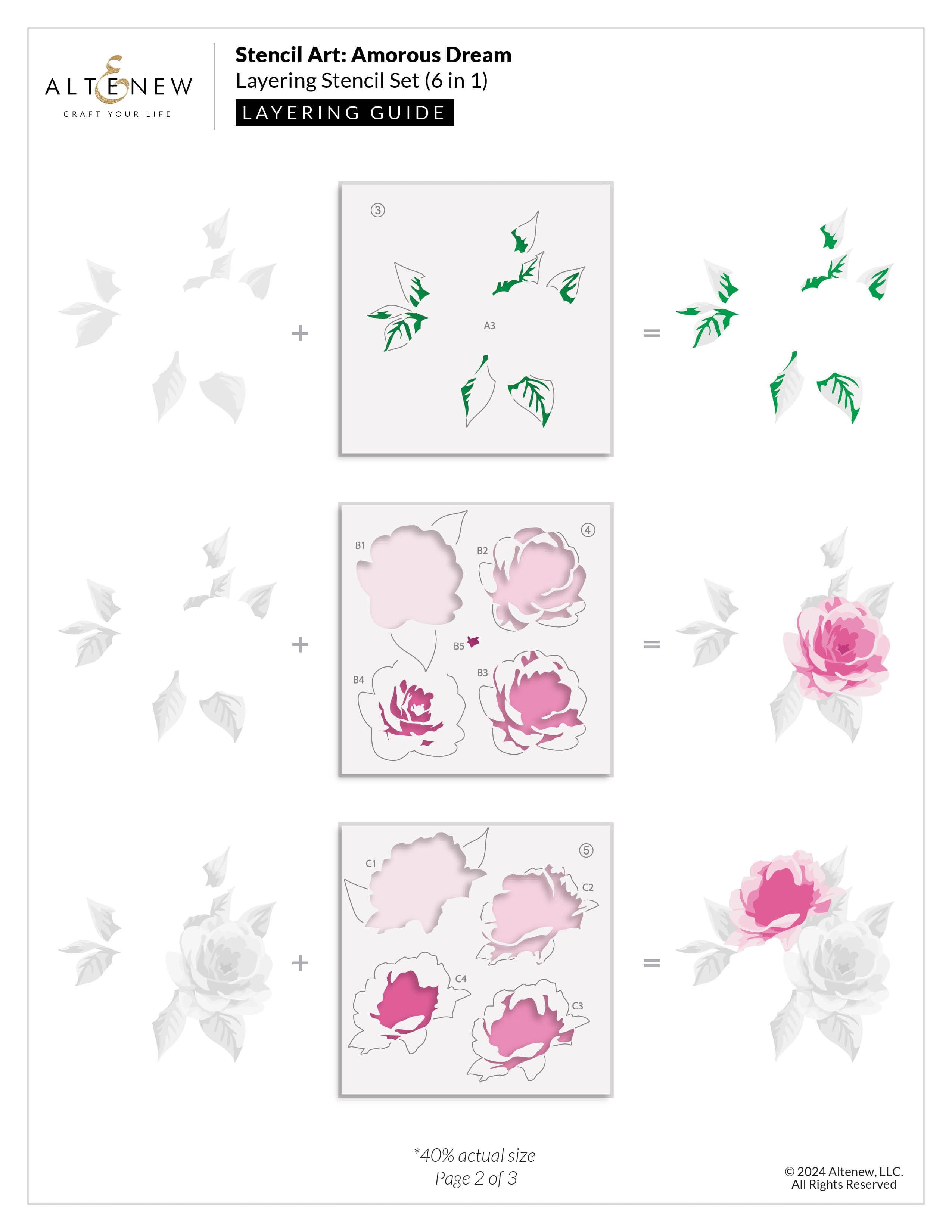 6-in-1 Amorous Dream Layering Stencil Set for DIY Art & Craft Projects - Perfect for Scrapbooking, Canvas Painting & Home Decor