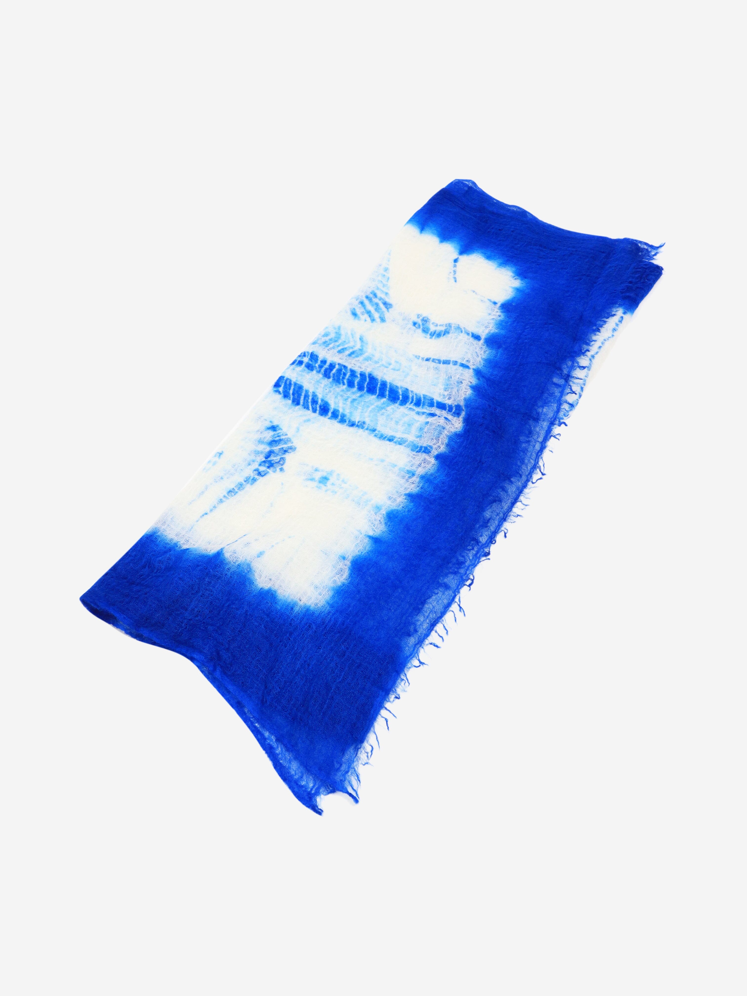 Premium Blue Shibori Cashmere Scarf - Soft & Luxurious Winter Wrap for Women - Perfect for Cold Weather, Gifts & Fashion Accessories