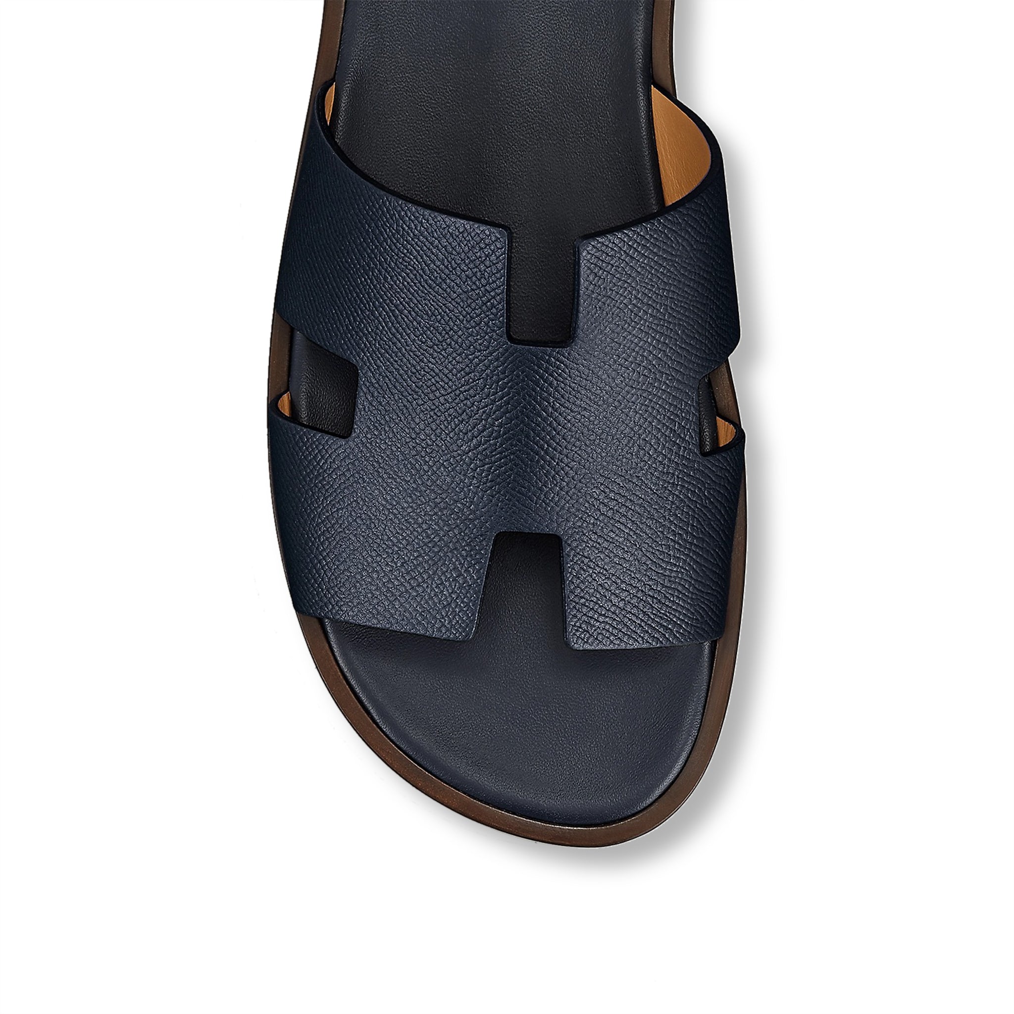 Hermès Paris Izmir Sandal in Marine Blue - Luxury Leather Sandals for Women | Perfect for Summer Vacations, Beach Getaways & Casual Outings