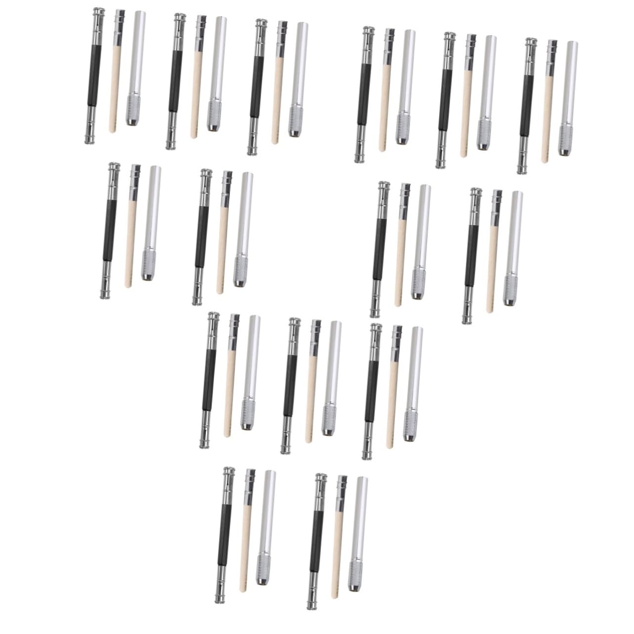 SEWACC 45 Pcs Pencil Extender & Cap Holder - Wooden Pencil Length Extender for Kids, Artists & Students - Perfect for School, Office & Art Projects