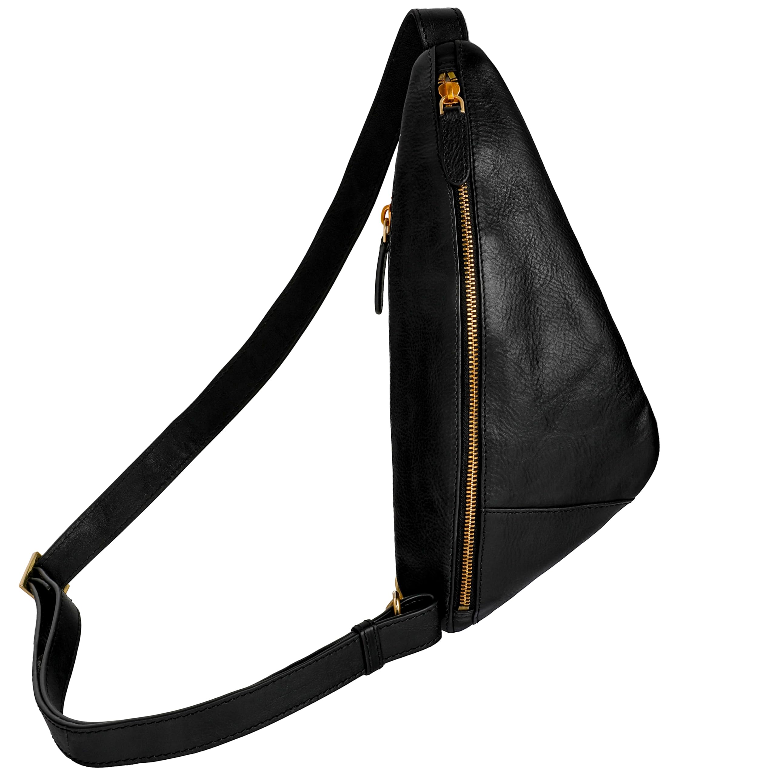 Premium Time-Resistant Leather Sling Bag - Genuine Full-Grain Leather Crossbody Chest Bag for Men & Women - Perfect for Travel, Hiking, and Everyday Carry