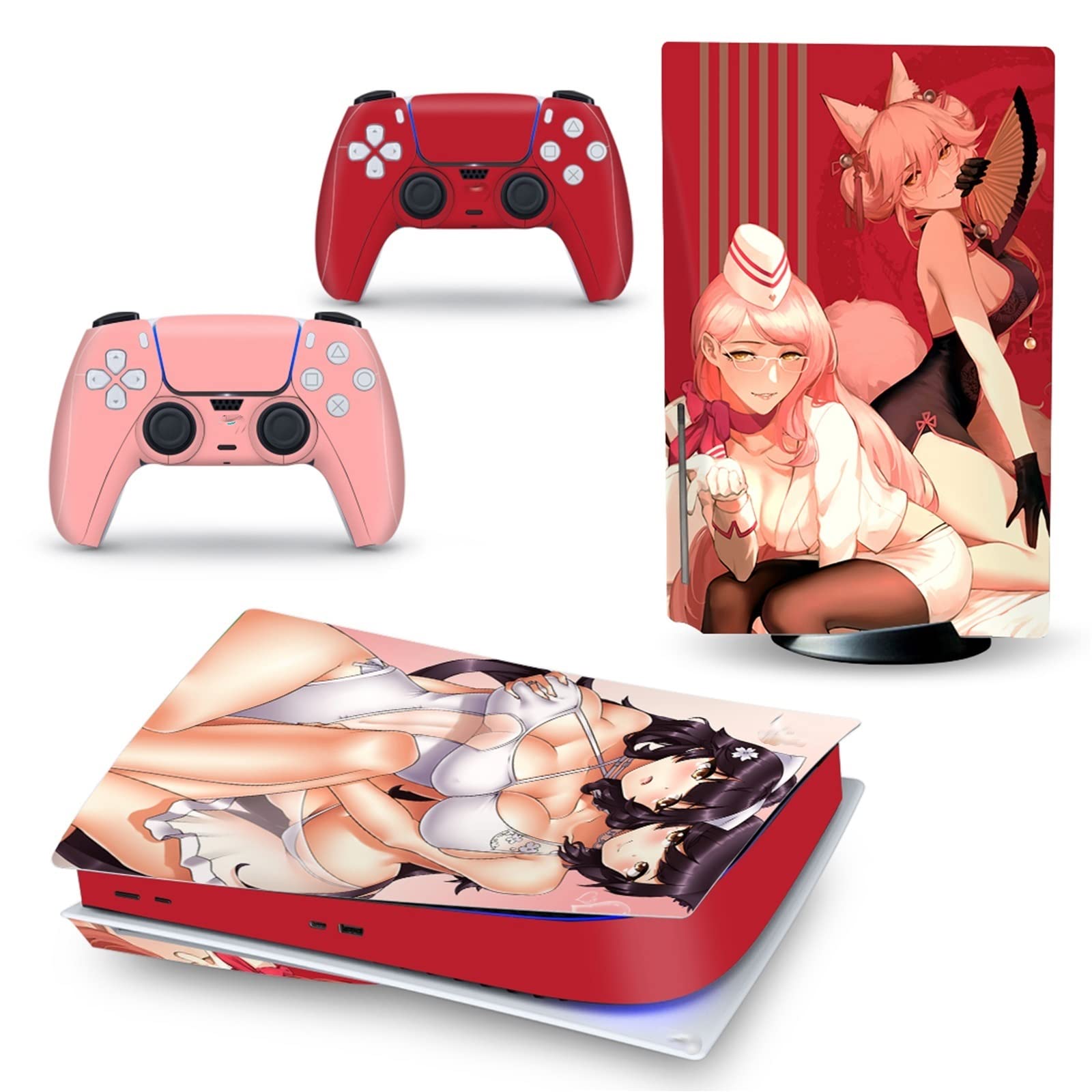 Anime Console Skin for PS5 Disk Edition - Vinyl Wrap with 2 Controller Skins, Durable & Scratch-Resistant, Bubble-Free Application (09792) - Perfect for Gaming Setups & Anime Fans