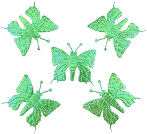 100PCS Green Satin Butterfly Appliques for DIY Crafts, Wedding Decor, Clothing Embellishment - Perfect for Bridal Accessories, Party Decorations, and Home DIY Projects