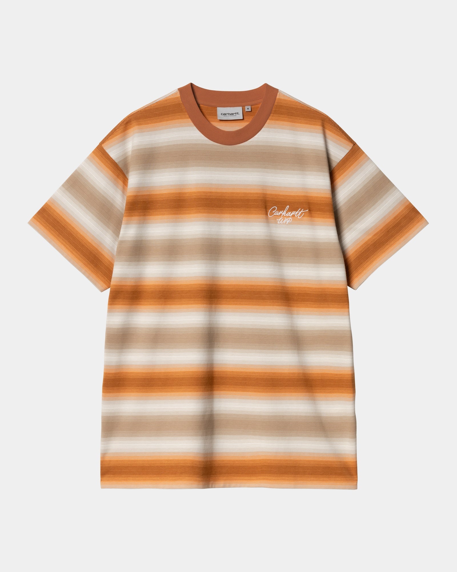 Dashner Striped T-Shirt for Men | Soft Cotton Pumpkin Orange Casual Tee | Perfect for Fall Outfits, Weekend Wear & Layering